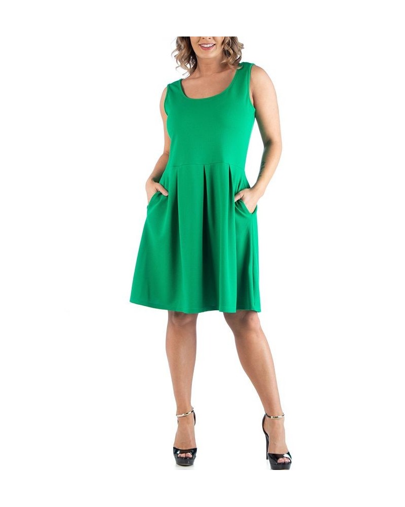 Women's Plus Size Sleeveless Dress Aqua $21.99 Dresses