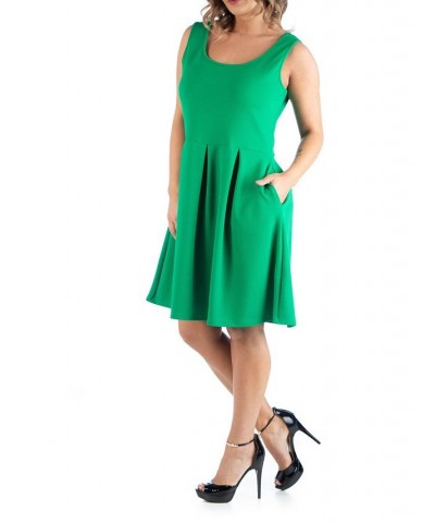 Women's Plus Size Sleeveless Dress Aqua $21.99 Dresses