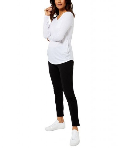 V-Neck Maternity T-Shirt White $28.50 Tops