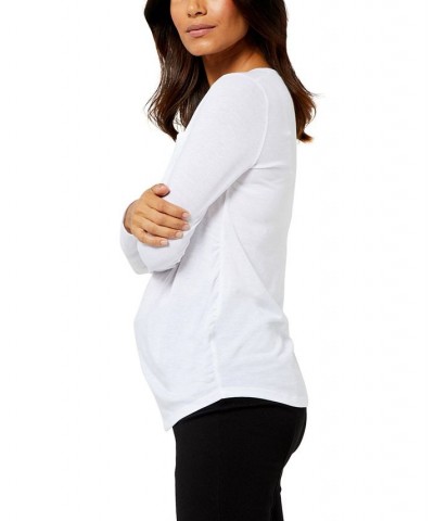 V-Neck Maternity T-Shirt White $28.50 Tops