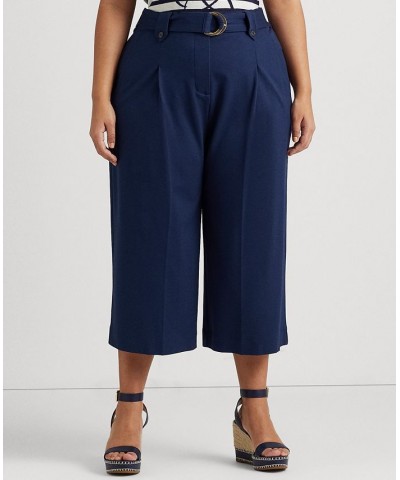 Plus Size Cropped Wide-Leg Pants French Navy $68.25 Pants