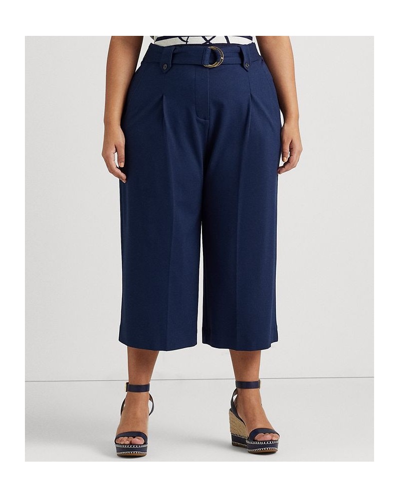 Plus Size Cropped Wide-Leg Pants French Navy $68.25 Pants