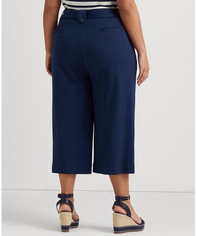 Plus Size Cropped Wide-Leg Pants French Navy $68.25 Pants