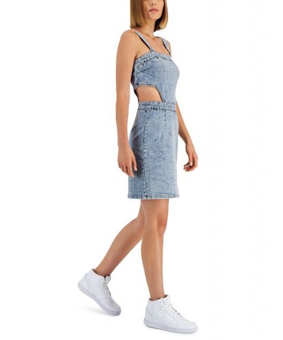 Juniors' Denim Side-Cutout Dress Sundale Wash $27.54 Dresses