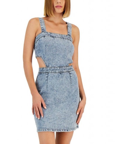 Juniors' Denim Side-Cutout Dress Sundale Wash $27.54 Dresses