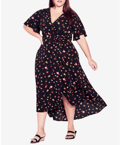 Plus Size Vivian Wrap Maxi Dress Pink Petal $21.94 Dresses