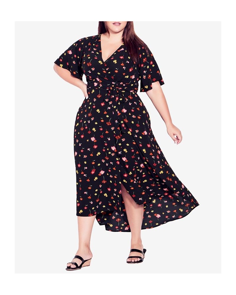 Plus Size Vivian Wrap Maxi Dress Pink Petal $21.94 Dresses