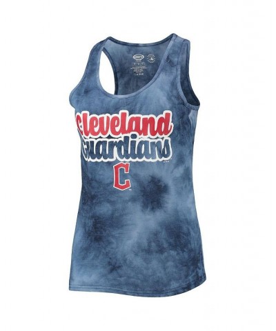 Women's Navy Cleveland Guardians Billboard Racerback Tank Top and Shorts Set Navy $29.49 Pajama