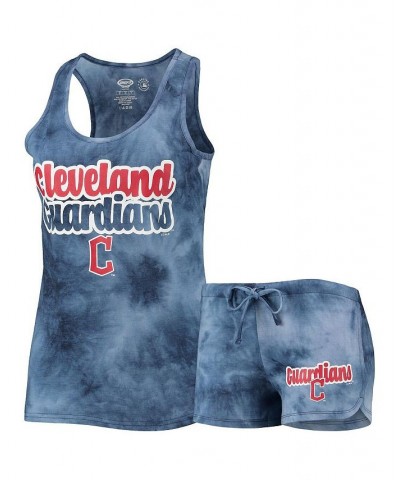 Women's Navy Cleveland Guardians Billboard Racerback Tank Top and Shorts Set Navy $29.49 Pajama