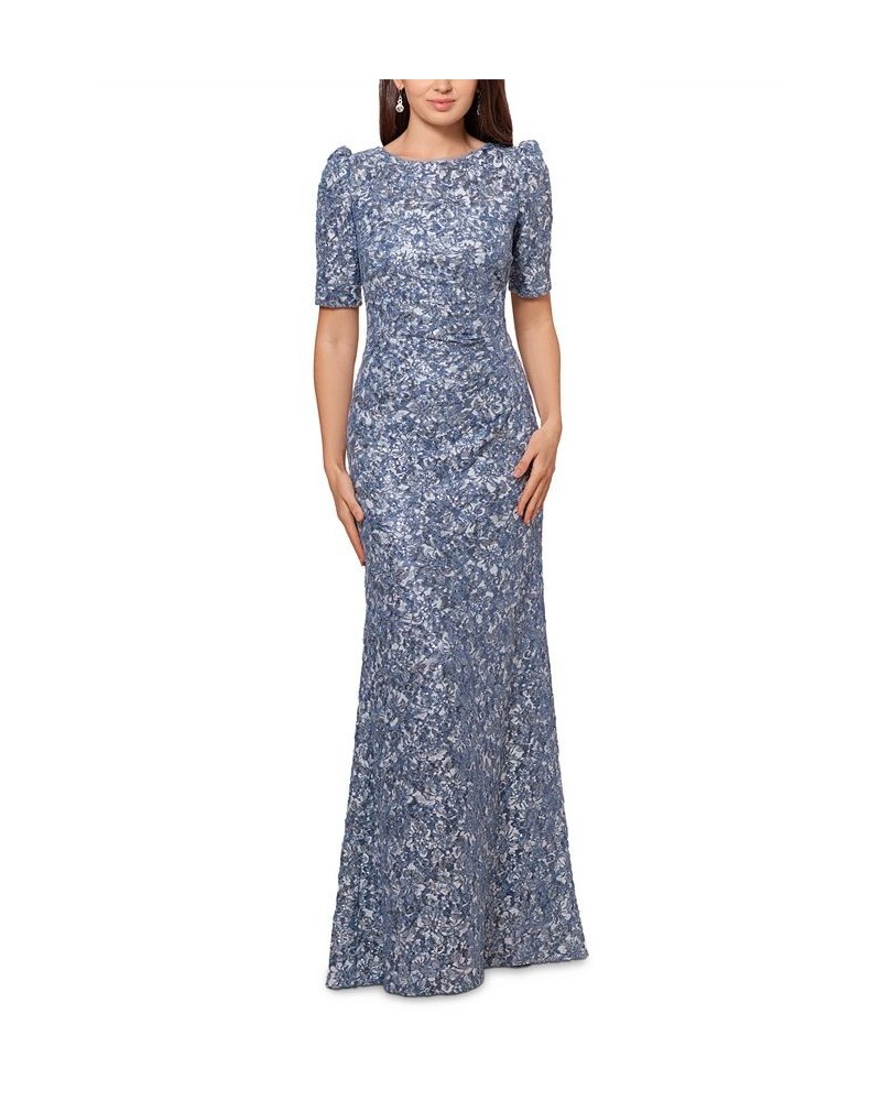 Lace Sequined Dress Blue $105.06 Dresses