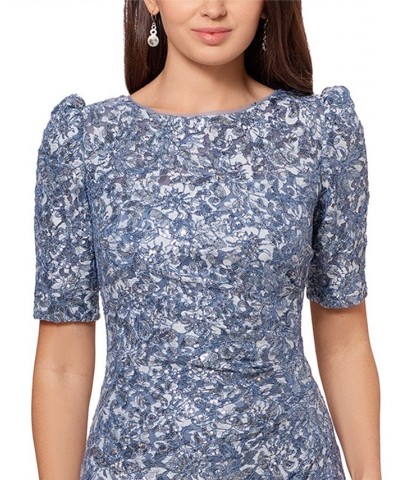 Lace Sequined Dress Blue $105.06 Dresses