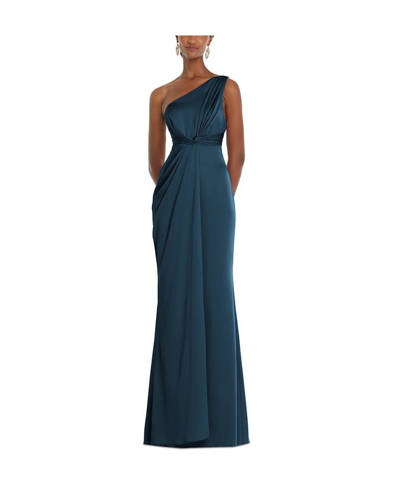 One-Shoulder Gown Blue $92.14 Dresses