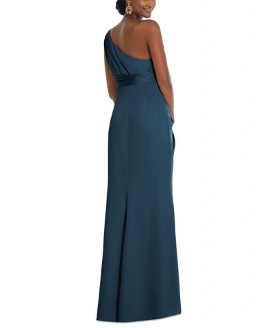 One-Shoulder Gown Blue $92.14 Dresses