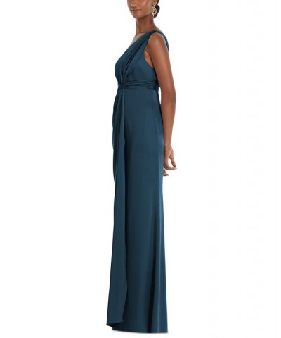 One-Shoulder Gown Blue $92.14 Dresses