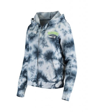 Women's College Navy Seattle Seahawks Tie Dye Fleece Full-Zip Hoodie Navy $37.25 Sweatshirts