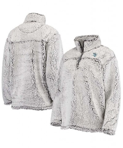 Women's Gray Seattle Kraken Sherpa Quarter-Zip Jacket Gray $44.10 Jackets