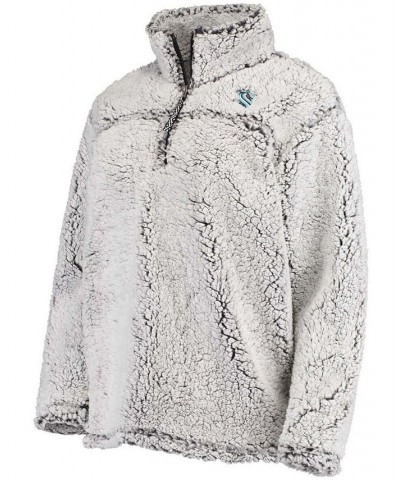 Women's Gray Seattle Kraken Sherpa Quarter-Zip Jacket Gray $44.10 Jackets