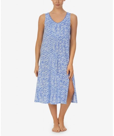 Women's Long Sleeveless Nightgown Blue $22.52 Sleepwear