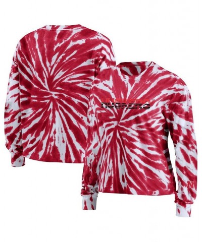 Women's Scarlet Nebraska Huskers Tie-Dye Long Sleeve T-shirt Scarlet $27.00 Tops