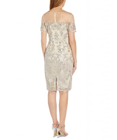 Embellished Sheath Dress Alabaster $95.60 Dresses