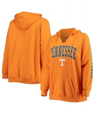 Women's Tennessee Orange Tennessee Volunteers Plus Size Arch Logo Campus 2-Hit V-Neck Pullover Hoodie Tennessee Orange $32.25...