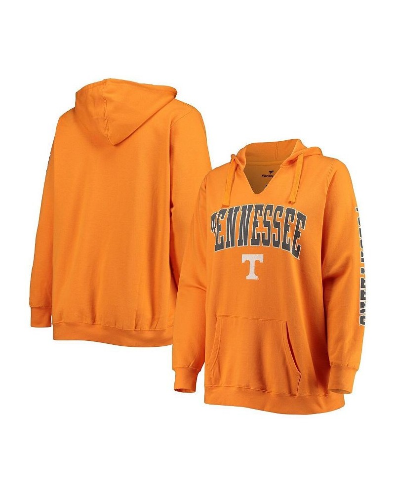 Women's Tennessee Orange Tennessee Volunteers Plus Size Arch Logo Campus 2-Hit V-Neck Pullover Hoodie Tennessee Orange $32.25...