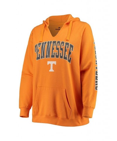 Women's Tennessee Orange Tennessee Volunteers Plus Size Arch Logo Campus 2-Hit V-Neck Pullover Hoodie Tennessee Orange $32.25...