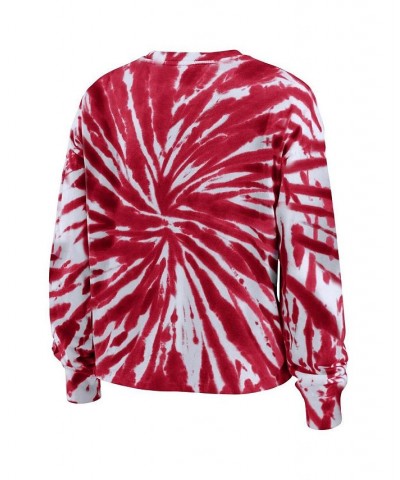 Women's Scarlet Nebraska Huskers Tie-Dye Long Sleeve T-shirt Scarlet $27.00 Tops