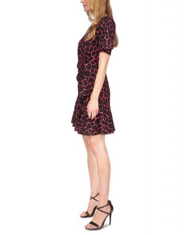 Women's Flutter-Wrap Mini Dress Cerise $49.44 Dresses