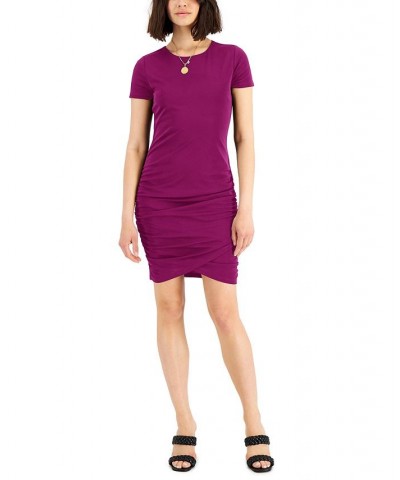 Women's Ruched Mini Dress Cranberry Rose $14.31 Dresses