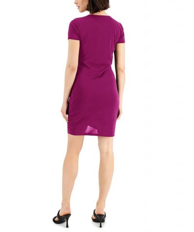 Women's Ruched Mini Dress Cranberry Rose $14.31 Dresses