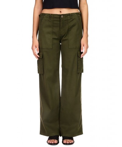 Women's Solid Reissue Straight-Leg Cargo Pants Green $40.55 Pants