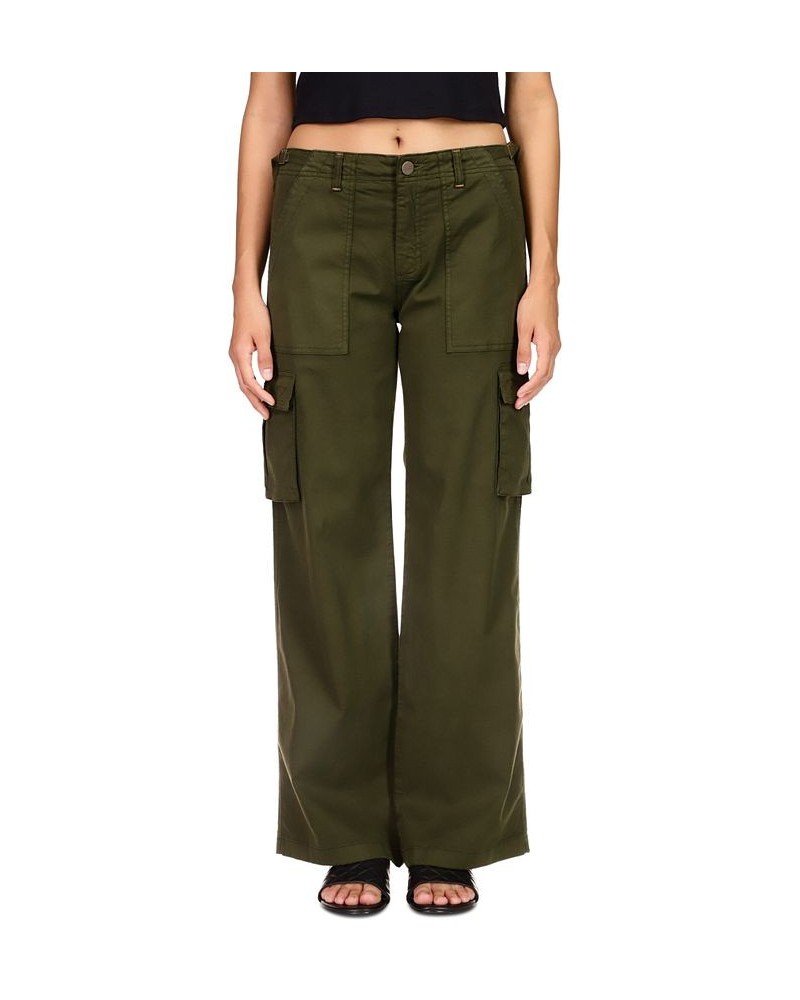 Women's Solid Reissue Straight-Leg Cargo Pants Green $40.55 Pants