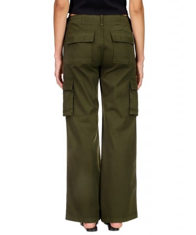 Women's Solid Reissue Straight-Leg Cargo Pants Green $40.55 Pants