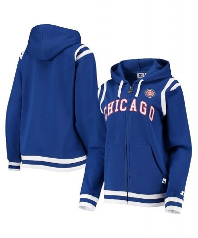 Women's Royal Chicago Cubs Vintage-Look Full-Zip Hoodie Royal $44.10 Sweatshirts