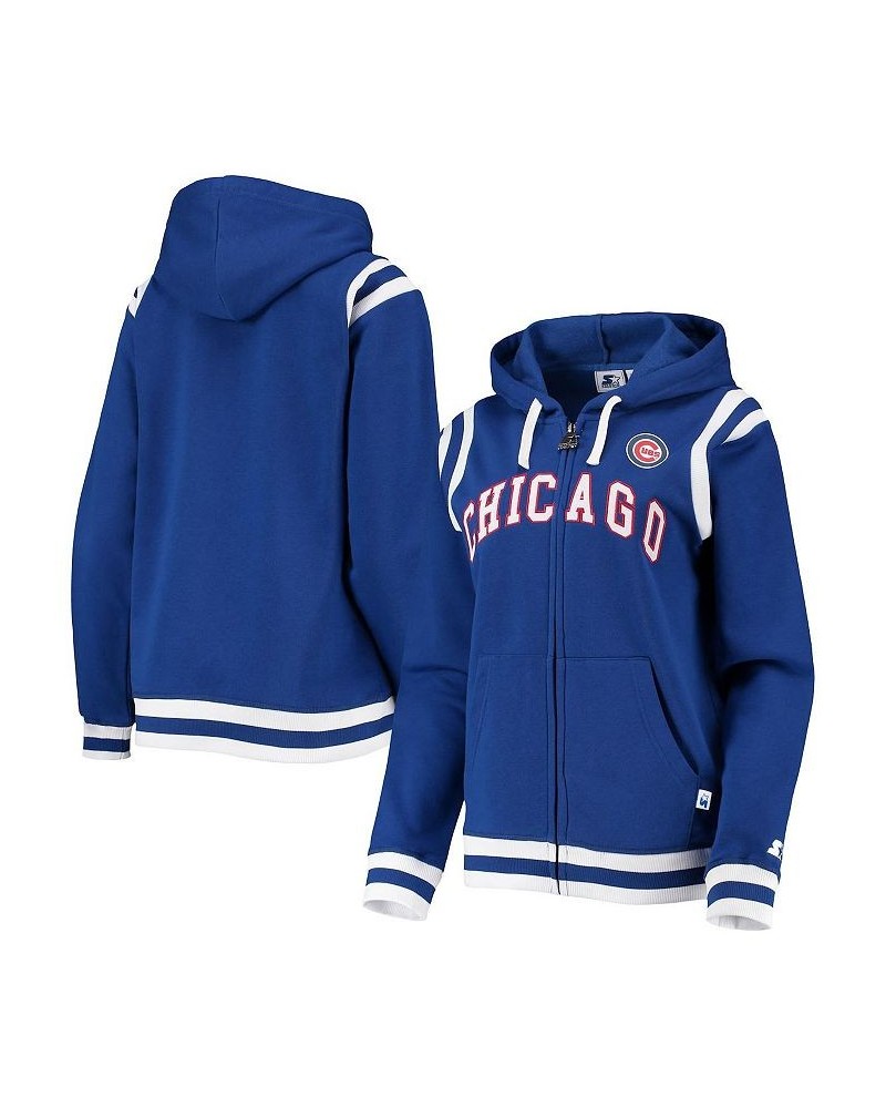 Women's Royal Chicago Cubs Vintage-Look Full-Zip Hoodie Royal $44.10 Sweatshirts