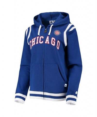 Women's Royal Chicago Cubs Vintage-Look Full-Zip Hoodie Royal $44.10 Sweatshirts