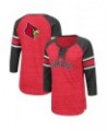 Women's Louisville Cardinals Scienta Pasadena Raglan 3/4 Sleeve Lace-Up T-shirt Red, Heathered Charcoal $23.50 Tops