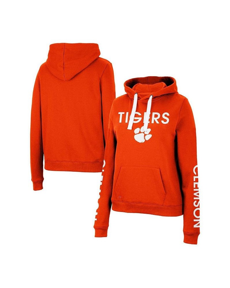 Women's Orange Clemson Tigers 3-Hit Pullover Sweatshirt Orange $30.00 Sweatshirts