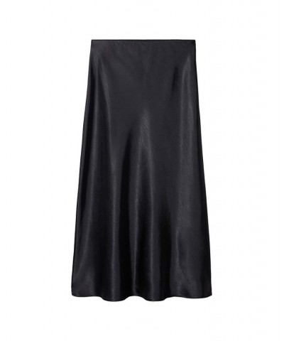 Women's Satin Long Skirt Black $37.80 Skirts