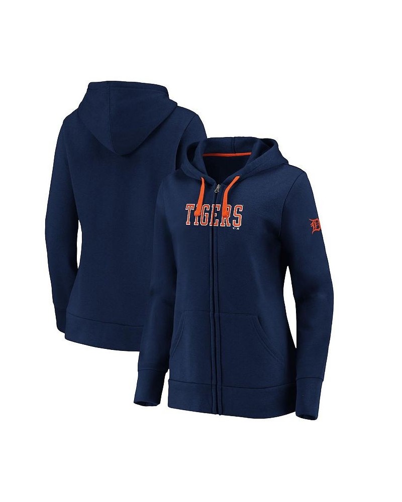 Women's Navy Detroit Tigers Primary Logo Team Block Full-Zip Hoodie Navy $34.85 Sweatshirts