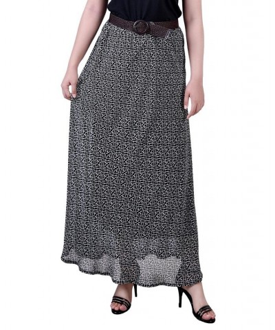 Women's Chiffon Maxi Skirt Black White Swirl $15.04 Skirts