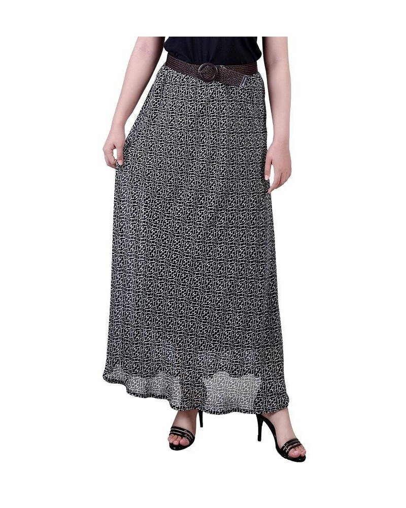 Women's Chiffon Maxi Skirt Black White Swirl $15.04 Skirts