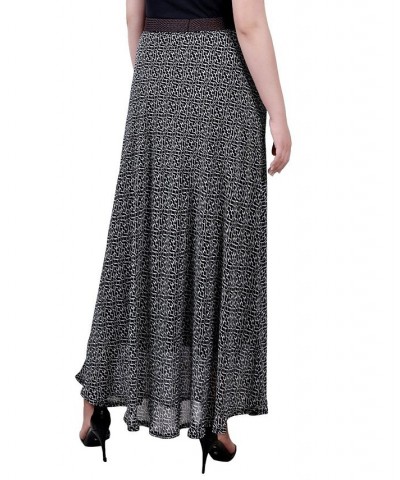 Women's Chiffon Maxi Skirt Black White Swirl $15.04 Skirts