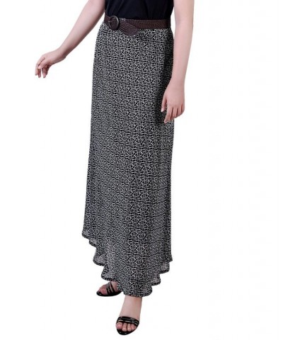 Women's Chiffon Maxi Skirt Black White Swirl $15.04 Skirts