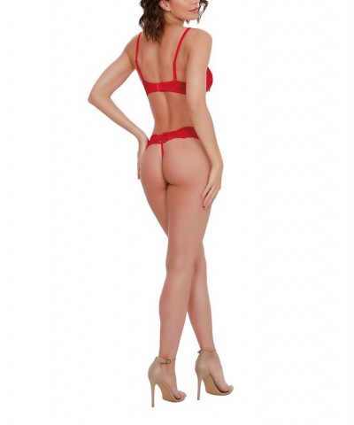 Soft Silky Microfiber Bra & G-String 2pc Lingerie Set Red $20.91 Lingerie