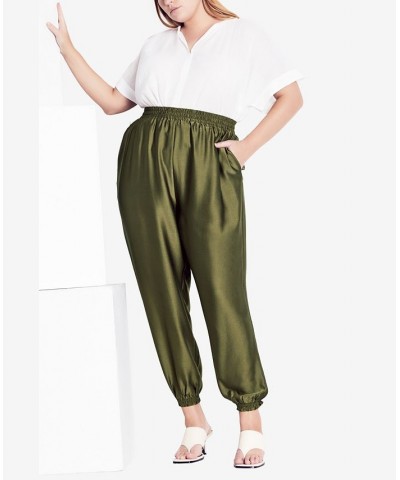 Trendy Plus Size Relaxed Class Pants Khaki $35.55 Pants