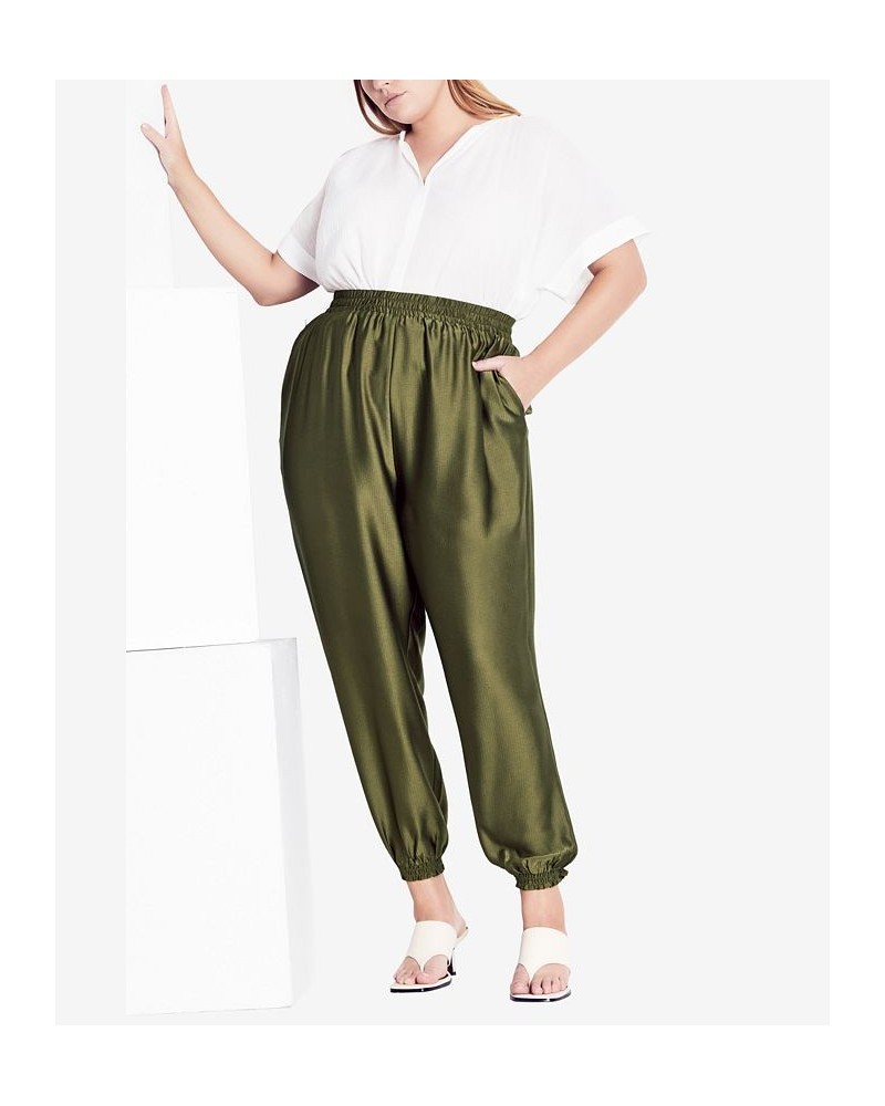 Trendy Plus Size Relaxed Class Pants Khaki $35.55 Pants