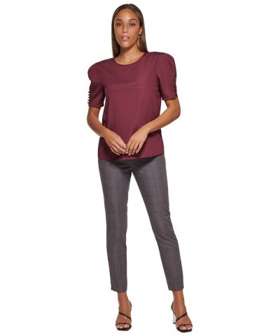 Women's Scoop-Neck Button-Detail Blouse Port $24.52 Tops