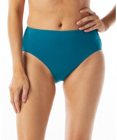 Contours High-Waist Bikini Bottoms Blue $32.68 Swimsuits